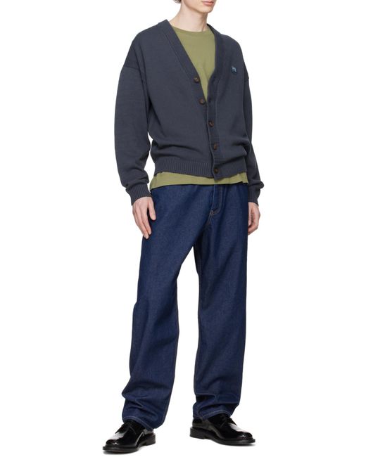 Maison Kitsuné Blue Maison Kitsuné Bold Fox Head Patch Comfort Cardigan for men