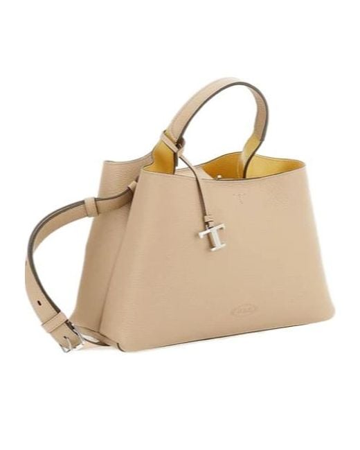 Tod's Natural Logo Printed Small Tote Bag