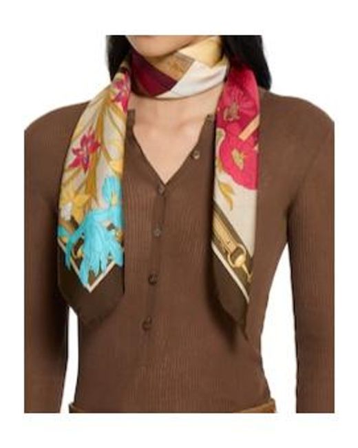 Gucci Red Printed Silk Twill Carré