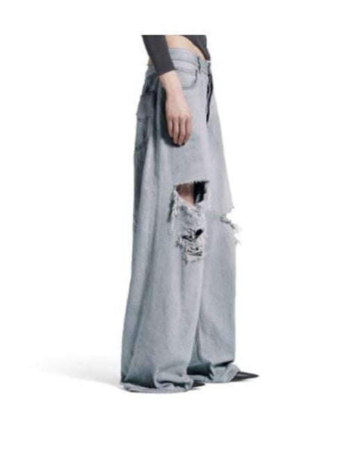 Balenciaga Blue Destroyed Baggy Pants