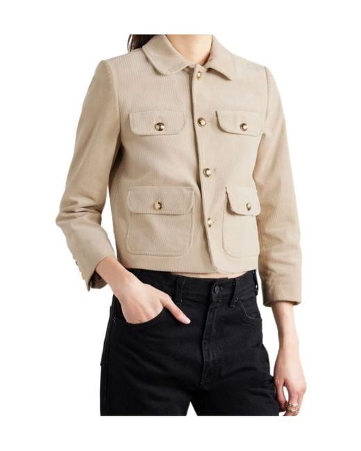 Nili Lotan Natural Chamonix Cropped Cotton-Blend Corduroy Jacket