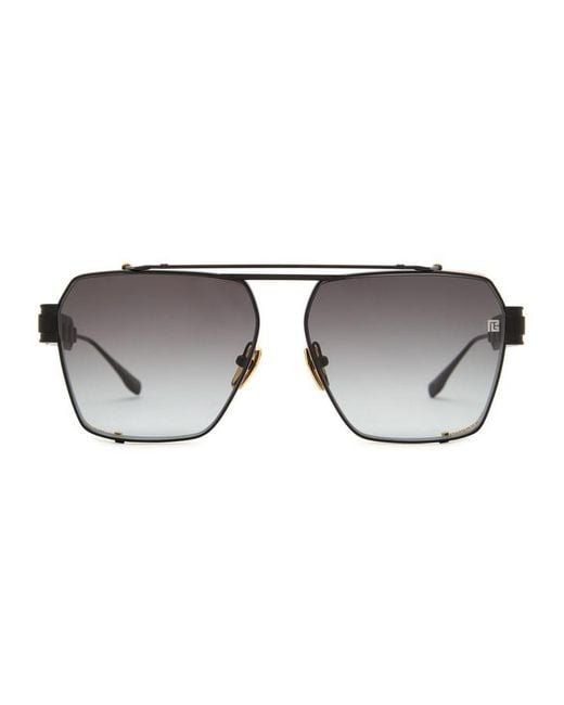 Balmain Metallic Premier Aviator-Style Sunglasses