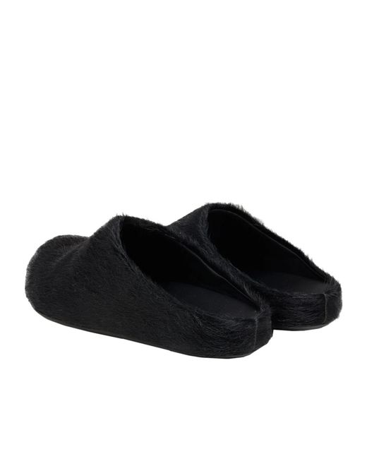 Marni Black Solid Color Mules