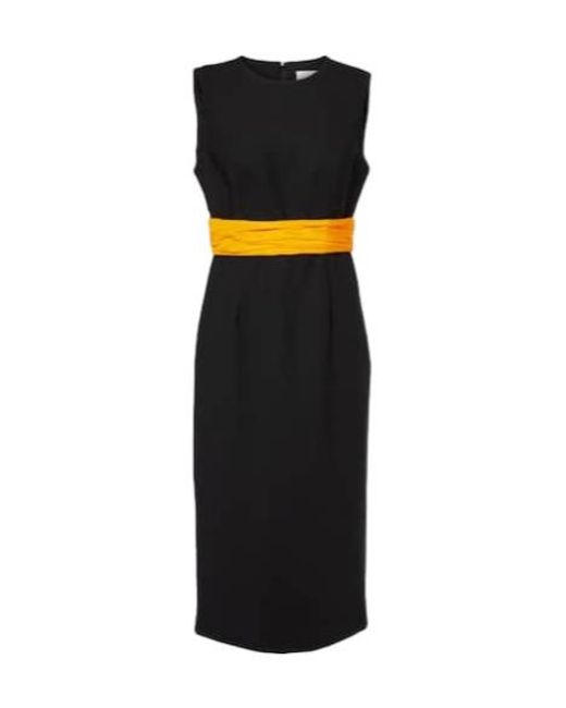 Carolina Herrera Black Wool Cocktail Dress