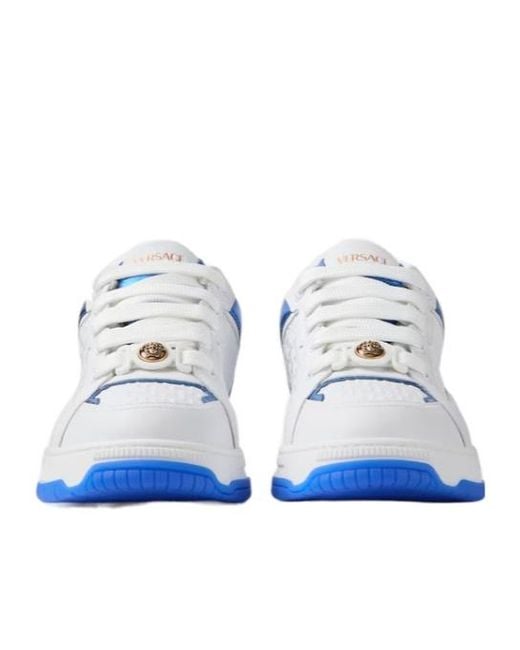 Versace Blue Biggie Basket Leather Sneakers for men