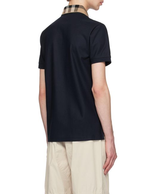 Burberry Blue Short-Sleeved Straight Hem Polo Shirt for men