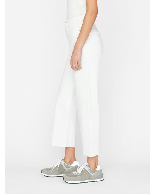 FRAME White High-Rise Button Jeans Pants
