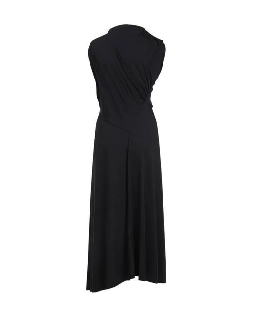 Victoria Beckham Black Asymmetrical Pendant Mid-Length Dress