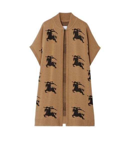 Burberry Natural Logo Motif Embroidered Zipped Cape Jacket
