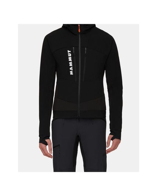 Mammut Black Aenergy So Hybrid Hooded Zip Performance Jacket for men