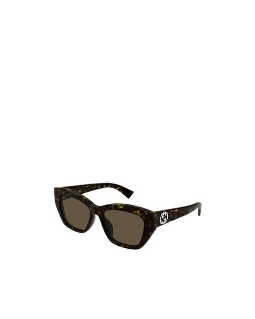Gucci Black Eyewear Cat-Eye Logo Sunglasses