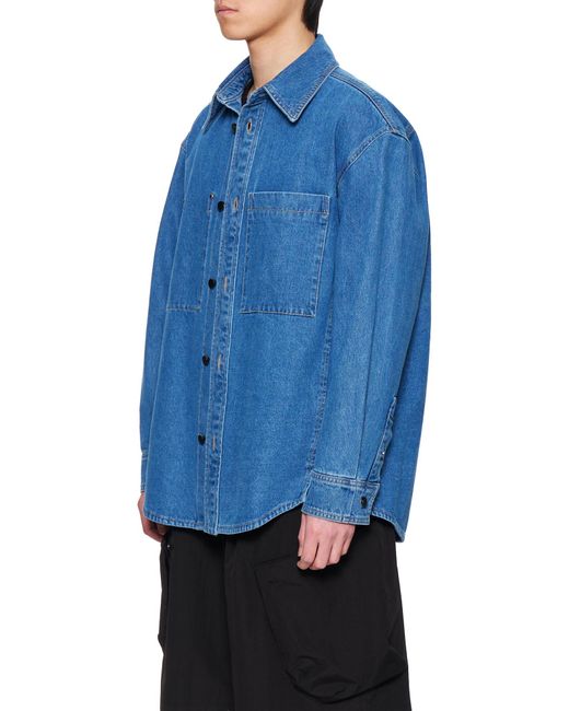 Wooyoungmi Blue Logo Denim Shirt for men