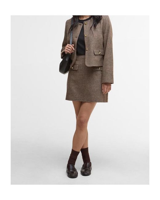 Barbour Brown Sophia Mini Wool Skirt
