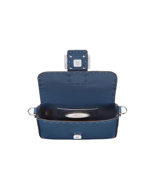 Fendi Blue Baguette Mini Shoulder Bag