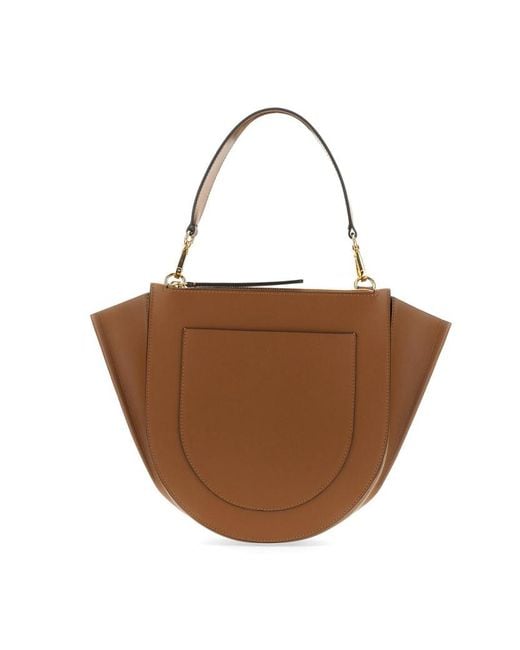 Wandler Brown Hortensia Logo Printed Medium Shoulder Bag