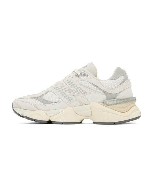 New Balance White 9060 Lace-Up Sneakers for men