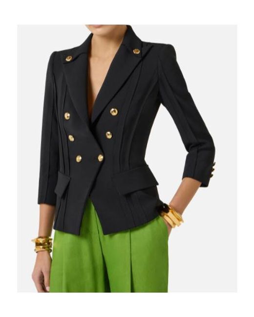 Elisabetta Franchi Blue Double-Breasted Jacket