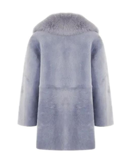Blancha Blue Long-Sleeved Coat