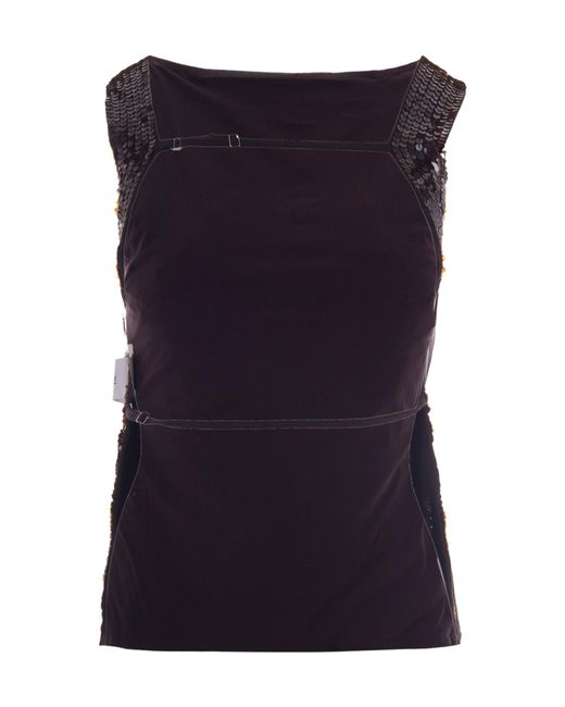 P.A.R.O.S.H. Red Sequined Sleeveless Vest
