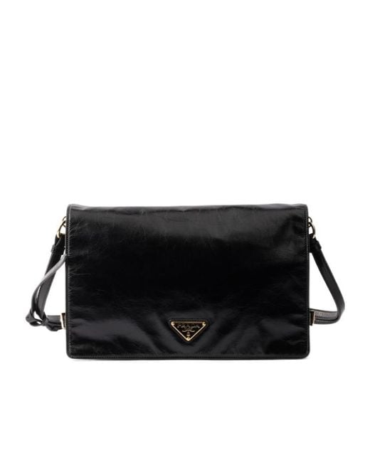 Prada Black Triangle-Logo Shoulder Bag