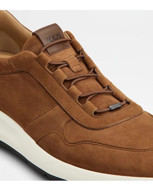 Tod's Brown Dot Suede Sneakers for men