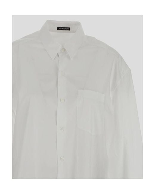 Ann Demeulemeester White Button-Up Long Shirt