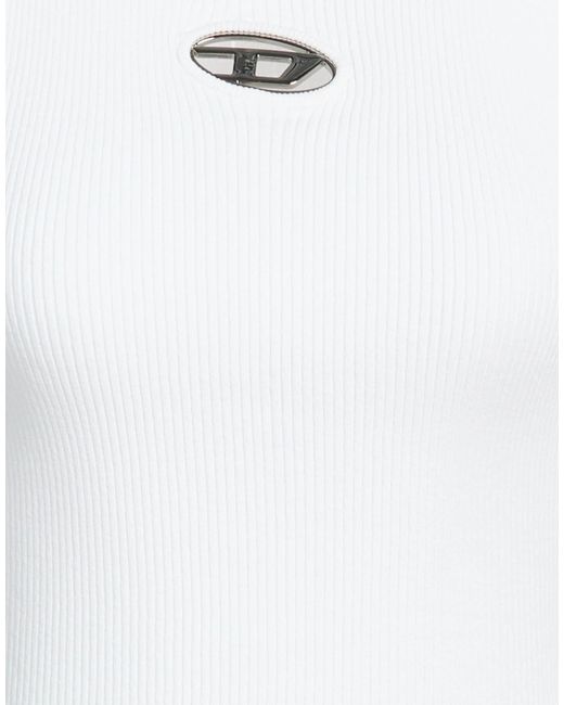 DIESEL White Solid Color Tops