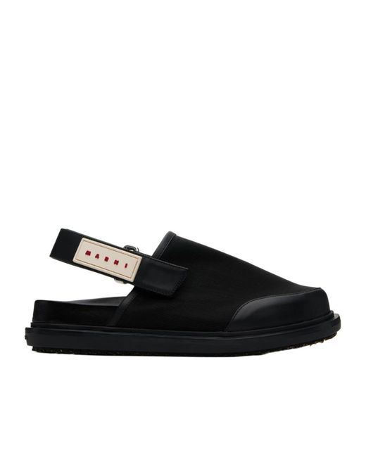 Marni Black Back Strap Mules