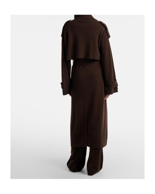 Jardin Des Orangers Brown Wool And Cashmere Trench Coat