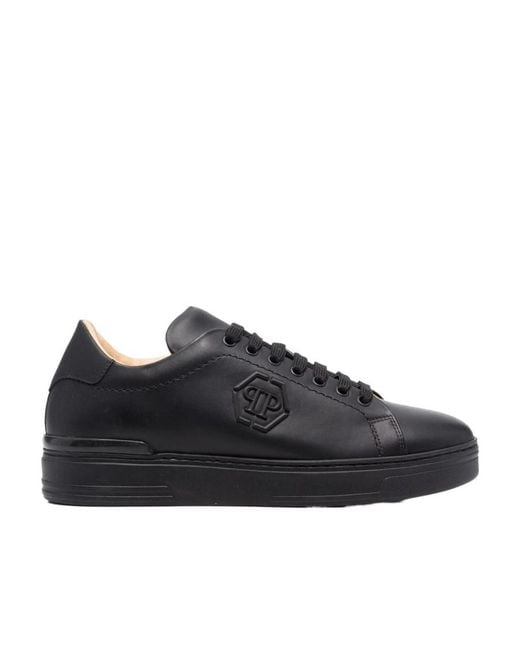 Philipp Plein Black Hexagon Low-Top Sneakers for men