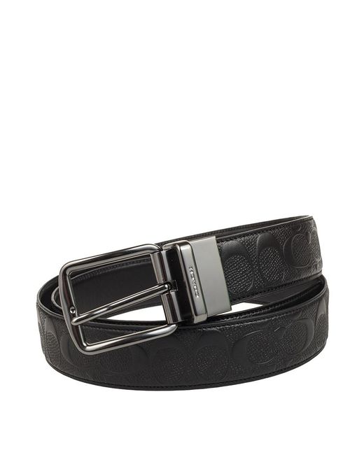 COACH Black Logo Belt for men