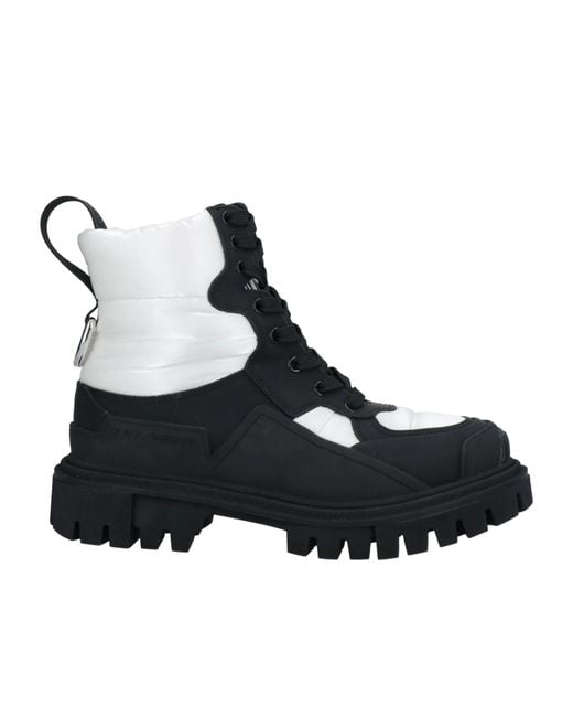 Dolce & Gabbana Black Color Block Ankle Boots
