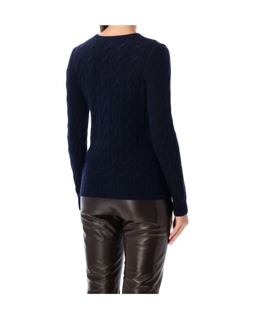 Ralph Lauren Blue Slim Cable-Knit Sweater
