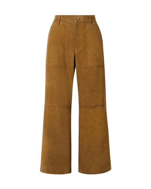Polo Ralph Lauren Natural Suede Straight-Leg Pants