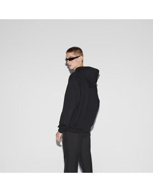 Gucci Black Cotton Sweatshirt With Frontal Logo for men