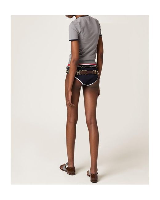 Miu Miu Blue Technical Knit Swimsuit Bottom
