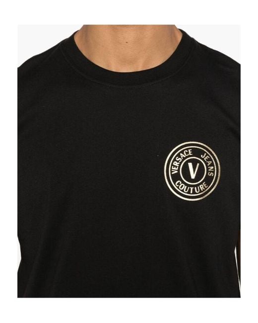 Versace Jeans Black Couture Logo Emblem T-Shirt for men