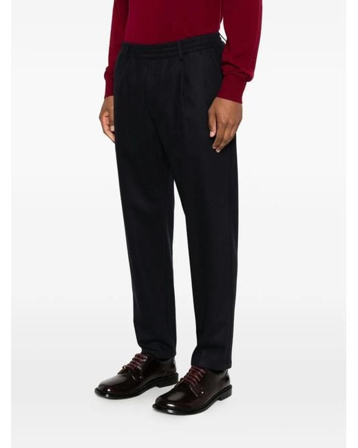 Eleventy Black Pleated Casual Trousers for men