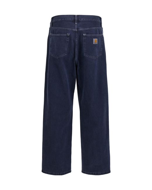 Carhartt Blue Landon Logo-Patch Tapered Jeans for men