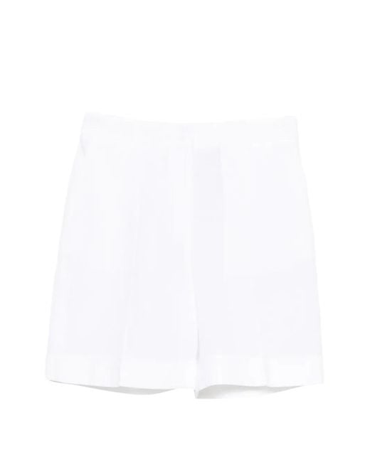 Eleventy White Linen Shorts