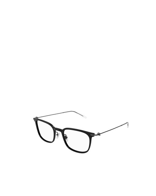 Montblanc White Eyewear Rectangular Frame Glasses for men