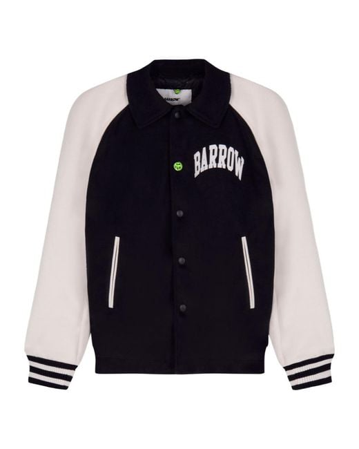 Barrow Blue Logo Printed Varsity Jacket for men