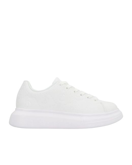 Just Cavalli White Logo Embossed Low-Top Sneakers