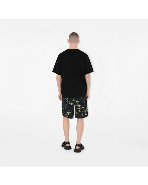 Burberry Green Floral-Print Bermuda Shorts for men
