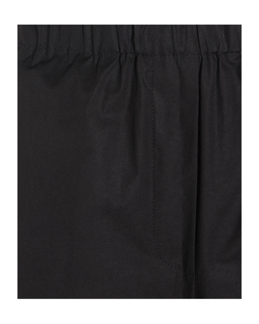 Antonelli Black Elastic-Waist Wide-Leg Pants