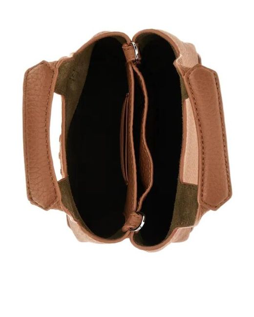 Hogan Brown Grained Mini Shoulder Bag