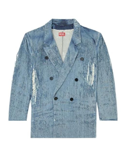 DIESEL Blue D-Pekka Double Breasted Blazer
