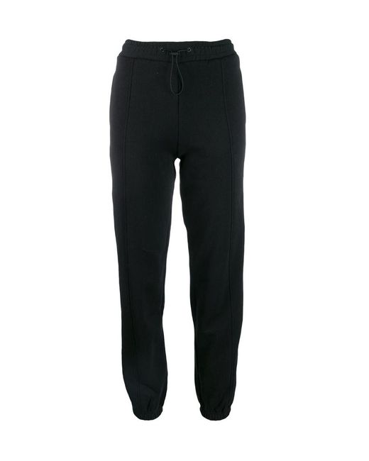 MSGM Black Logo Striped Sweatpants
