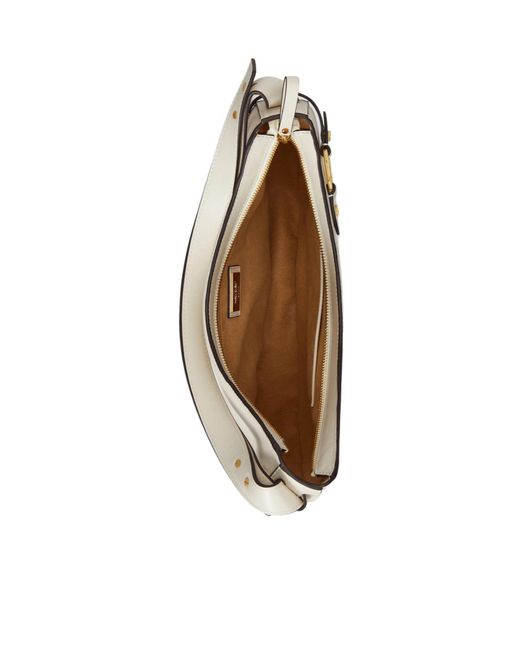 Ralph Lauren White Large Tasha Leather Shoulder Bag