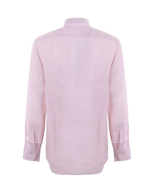 Etro Purple Pegaso-Embroidered Long-Sleeved Shirt for men